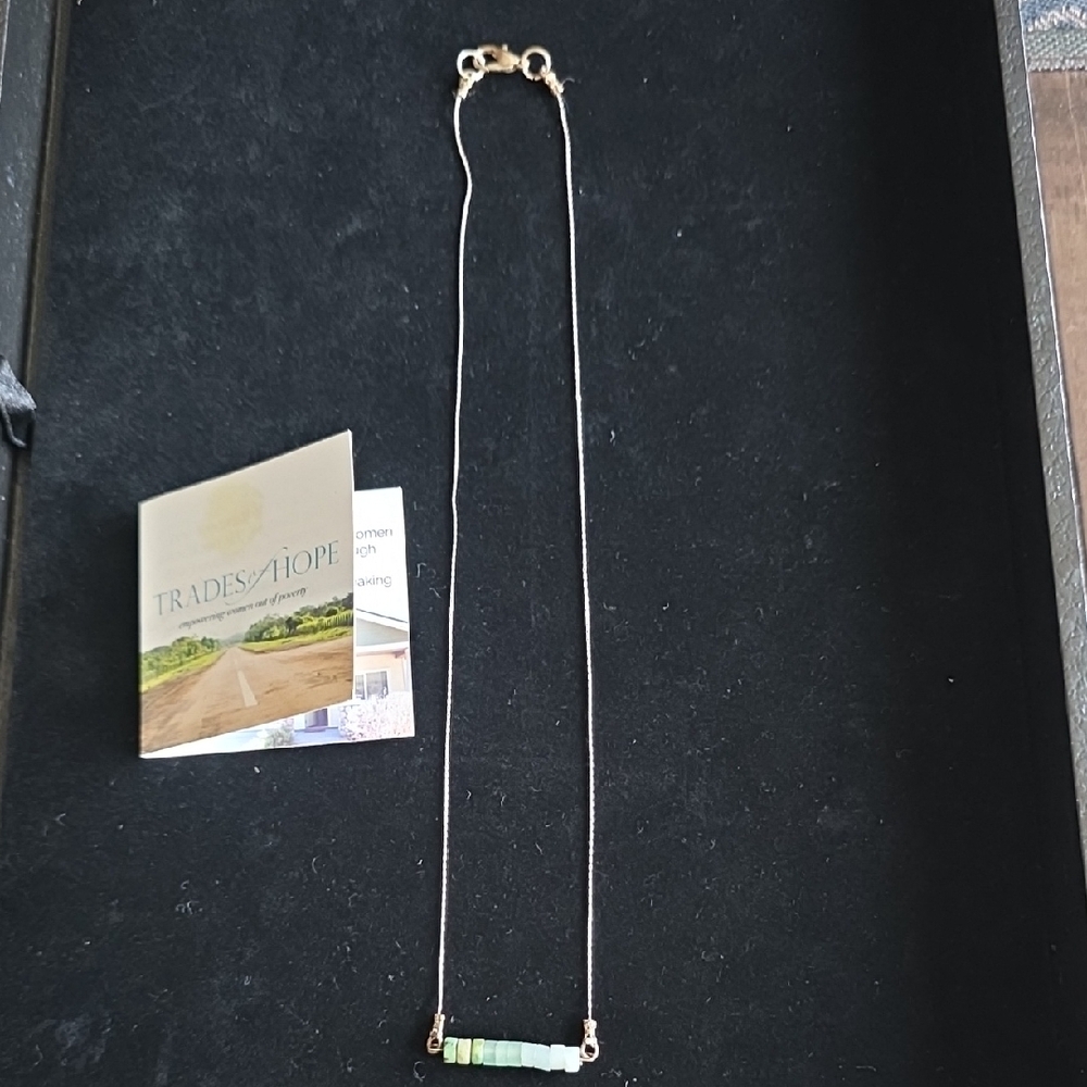 Trades of Hope Green Bar Necklace